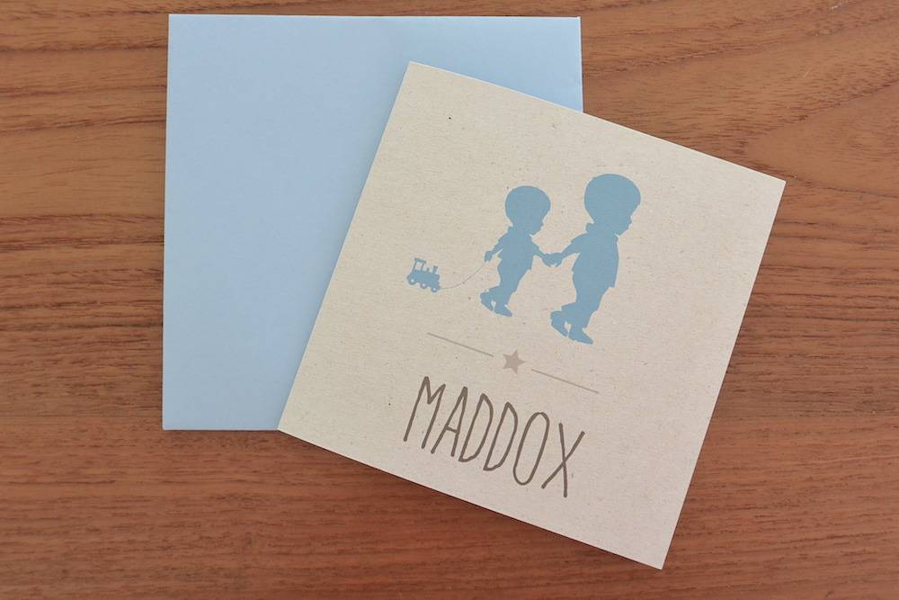 Het geboortekaartje van Maddox